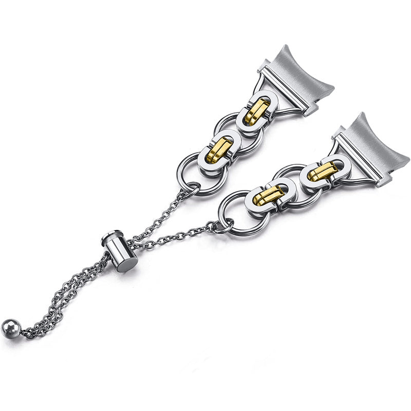For Samsung Galaxy Watch4 Active 40mm 44mm Watch4 Classic 46mm 42mm Bracelet Wrist Strap Stainless Steel Bead Decor Smart Watch Band For Samsung Galaxy Watch4 Active 40mm 44mm Watch4 Classic 46mm 42mm Bracelet Wrist Strap Stainless Steel Bead Decor Smart Watch Band